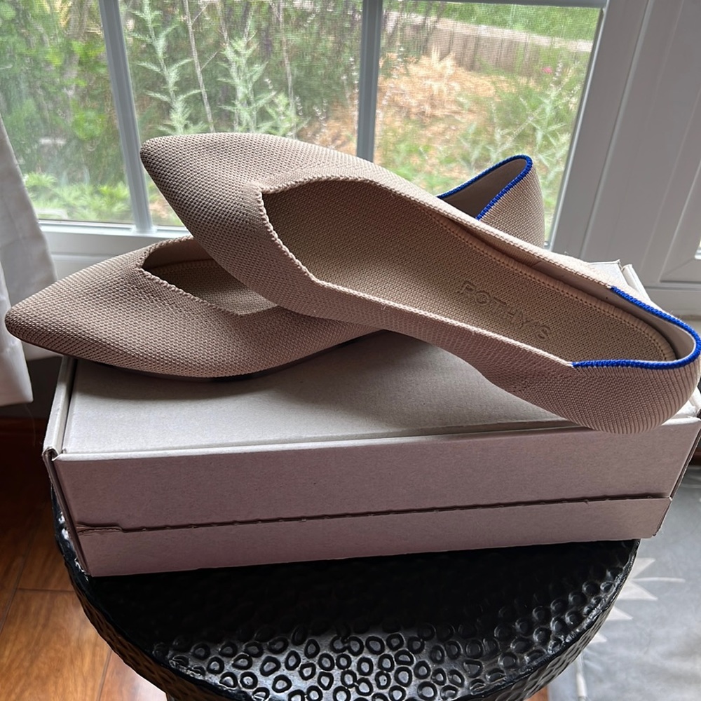 NEW Point Toe Rothy’s in Nude/Ecru